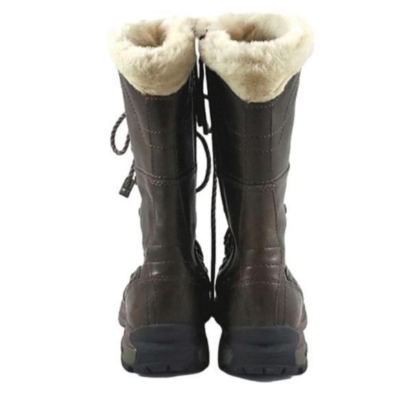 Merrell Nicolette Boots Polartec Brown Waterproof Leather Zip Up Faux Fur Size 6 - Picture 4 of 14